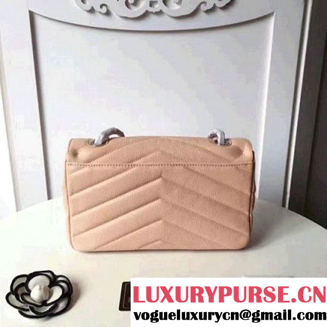 Chanel Grained Chevron Calfskin Large Flap Bag A91563/A91561 Pink 2017 (1A145-7061215 )