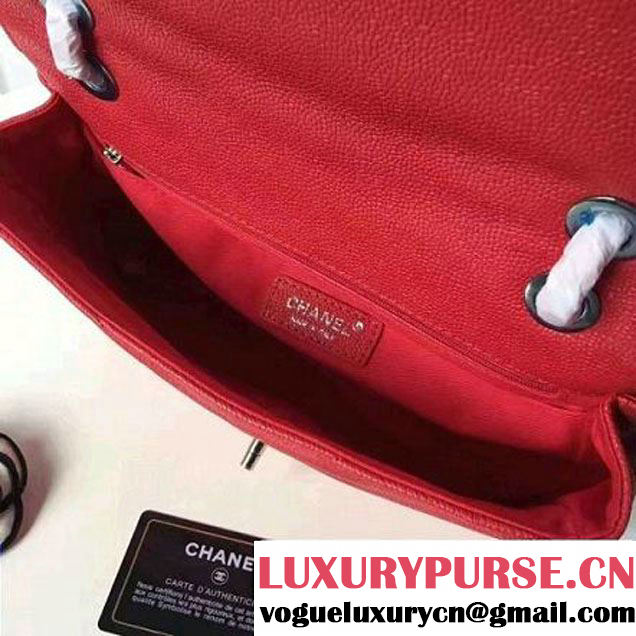 Chanel Grained Chevron Calfskin Mini Flap Bag A91561 Red 2017 (1A145-7061218 )