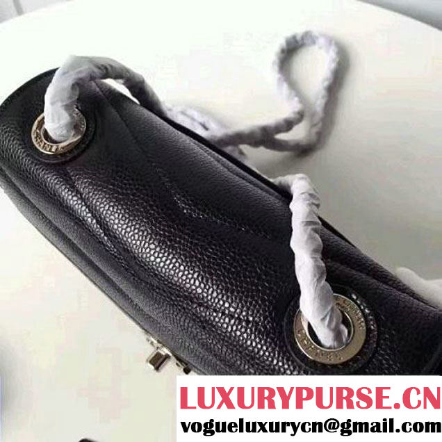 Chanel Grained Chevron Calfskin Mini Flap Bag A91561 Black 2017 (1A145-7061718 )