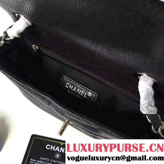 Chanel Grained Chevron Calfskin Mini Flap Bag A91561 Black 2017 (1A145-7061718 )