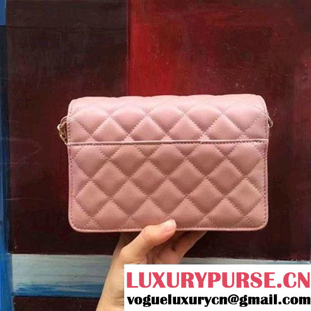 Chanel Pink Lambskin Small Double Flap Bag 2017 (2A143-7062406 )