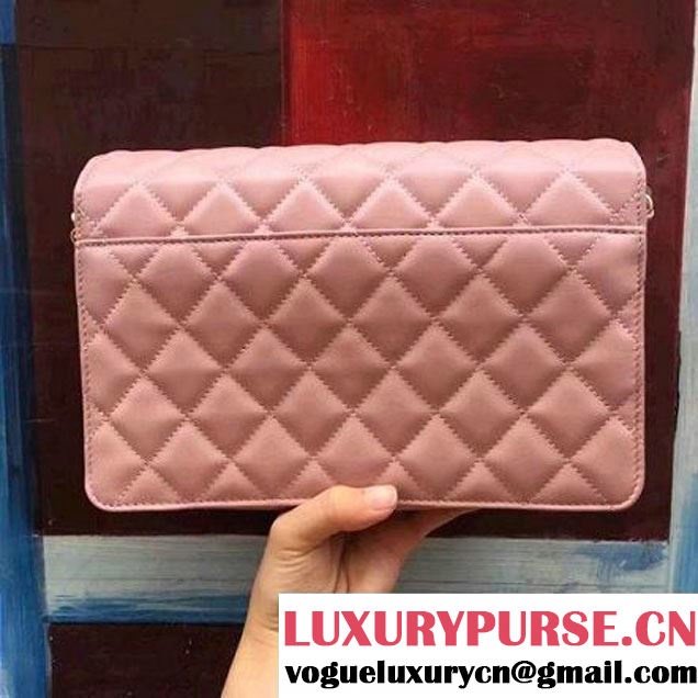 Chanel Pink Lambskin Medium Double Flap Bag 2017 (2A143-7062407 )
