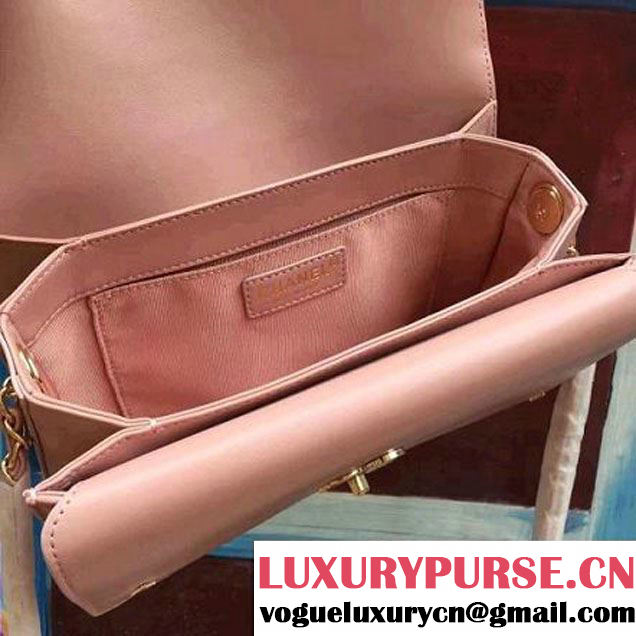 Chanel Pink Lambskin Medium Double Flap Bag 2017 (2A143-7062407 )