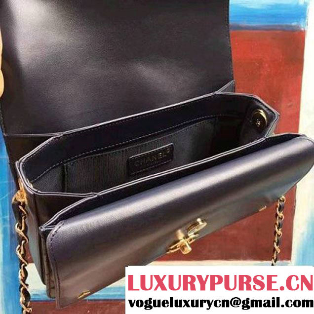 Chanel Lambskin Medium Double Flap Bag Deep Blue 2017 (2A143-7062409 )
