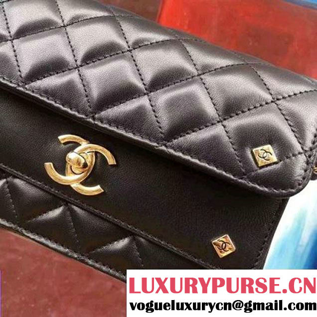 Chanel Black Lambskin Small Double Flap Bag 2017 (2A143-7062410 )