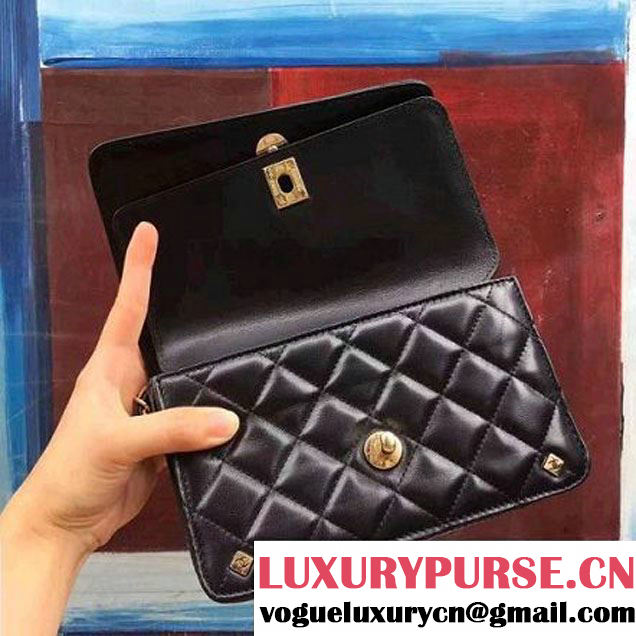 Chanel Black Lambskin Small Double Flap Bag 2017 (2A143-7062410 )