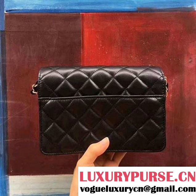 Chanel Black Lambskin Small Double Flap Bag 2017 (2A143-7062410 )