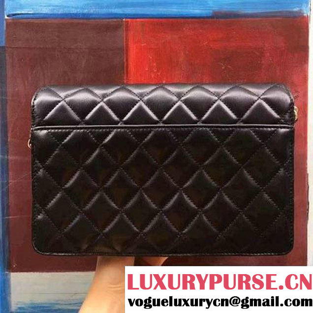 Chanel Black Lambskin Medium Double Flap Bag 2017 (2A143-7062411 )