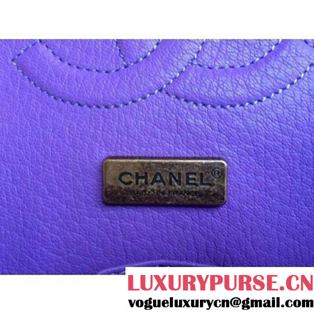 Chanel Medium Python Leather Classic Double Flap Bag in Beige/Purple (1a086-101433 )