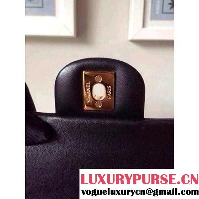 Chanel Medium Lambskin Double Flap Bag Black(Gold hardware) (1112G ) (1112G )