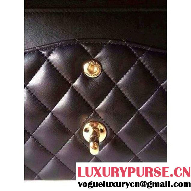Chanel Medium Lambskin Double Flap Bag Black(Gold hardware) (1112G ) (1112G )