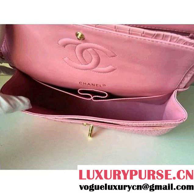 Chanel CROCODILE Pattern classic flap bag pink (1a032-0098 ) (1a032-0098 )