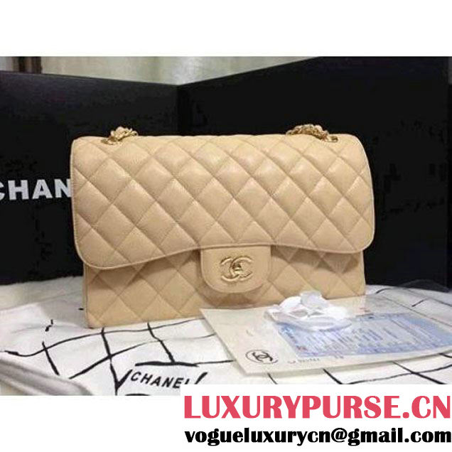 Chanel 2011 Caviar Jumbo Double Flap Bag Beige(Gold Hardware) (A29619 ) (A29619 )