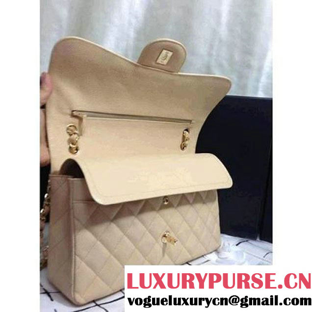 Chanel 2011 Caviar Jumbo Double Flap Bag Beige(Gold Hardware)  (A29619 ) (A29619 )