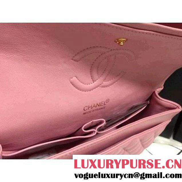 Chanel 2013 Lambskin Chain Jumbo Double Flap Shoulder Bag Pink (Golden hardware)  (A28600-PG ) (A28600-PG )