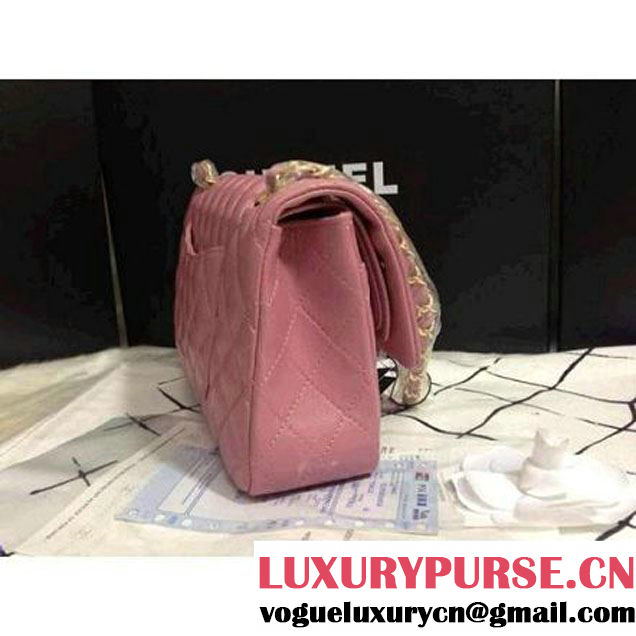 Chanel 2013 Lambskin Chain Jumbo Double Flap Shoulder Bag Pink (Golden hardware)  (A28600-PG ) (A28600-PG )