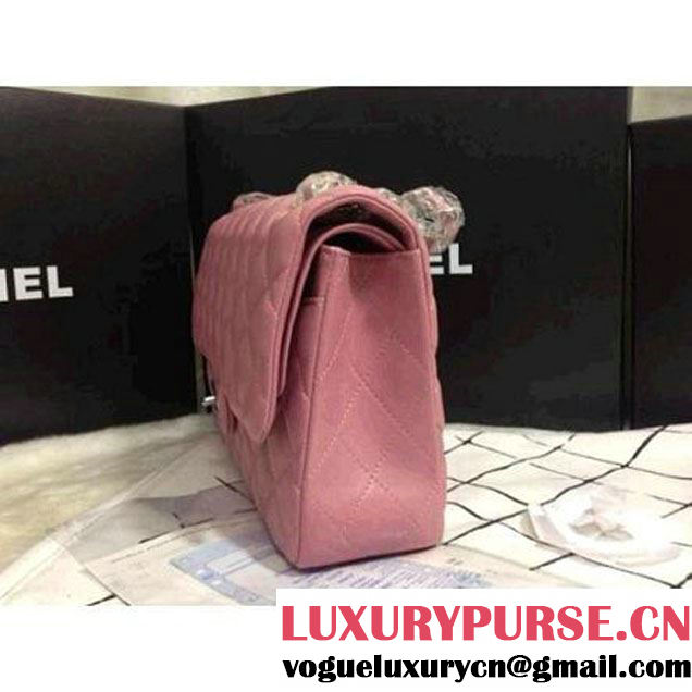 Chanel 2013 Lambskin Chain Jumbo Double Flap Shoulder Bag Pink(silver hardware) (A28600-PS ) (A28600-PS )