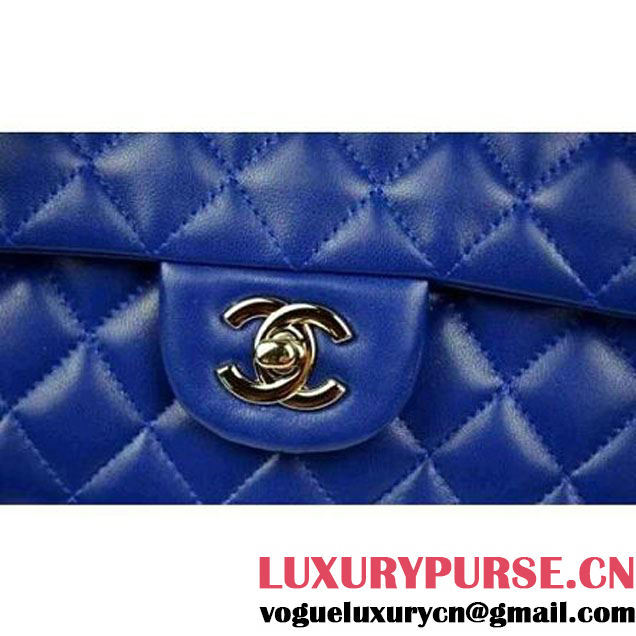 Chanel 2013 sheepskin jumbo double flap Bag Cobalt Blue(Silver hardware)  (A28600BC ) (A28600BC )