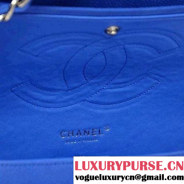 Chanel Classic Flap Jumbo Blue Bag A28600 silvery (45232 ) (45232 )