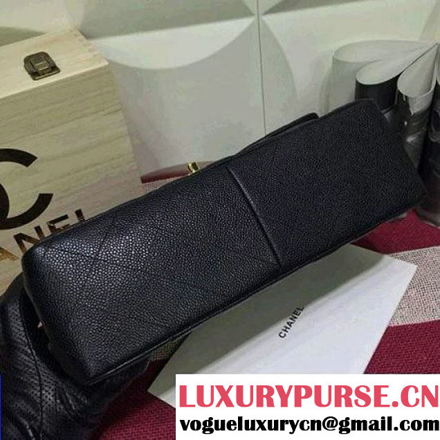 Chanel Caviar calfskin Leather Double Flap Bag in Black (1a022-012802 )