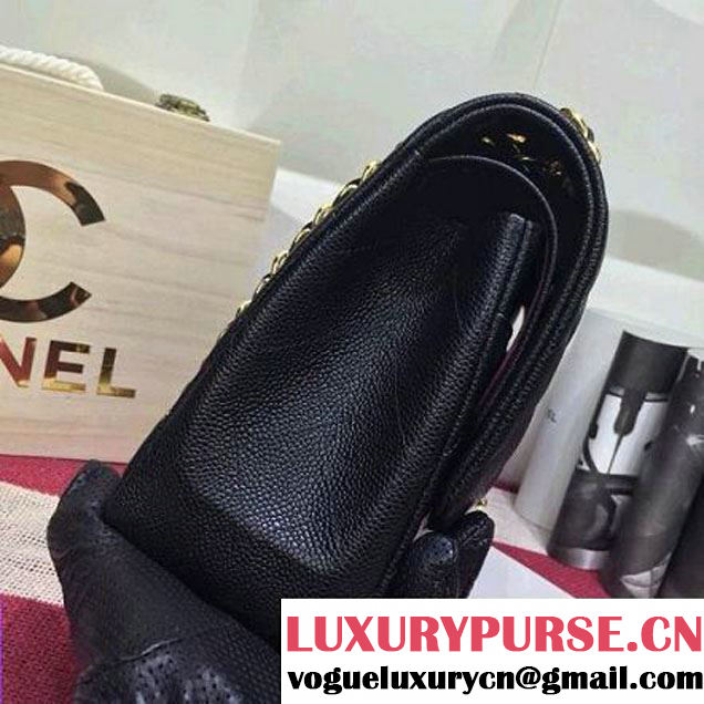 Chanel Caviar calfskin Leather Double Flap Bag in Black (1a022-012802 )