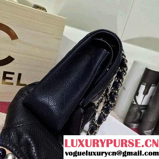 Chanel Caviar calfskin Leather Double Flap Bag in Deep Blue (1a022-012803 )