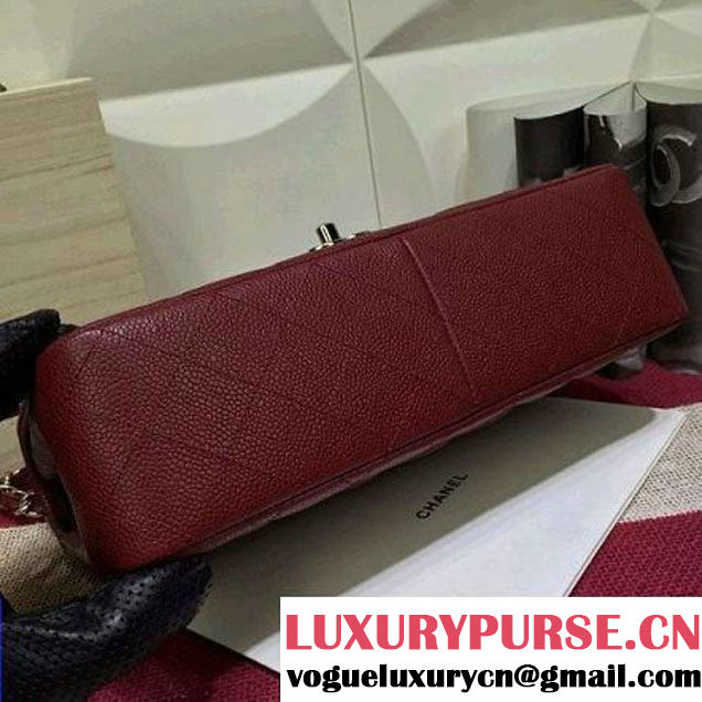 Chanel Caviar calfskin Leather Double Flap Bag in wine red (1a022-012804 )