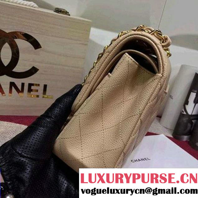Chanel Caviar calfskin Leather Double Flap Bag in apricot (1a022-012805 )