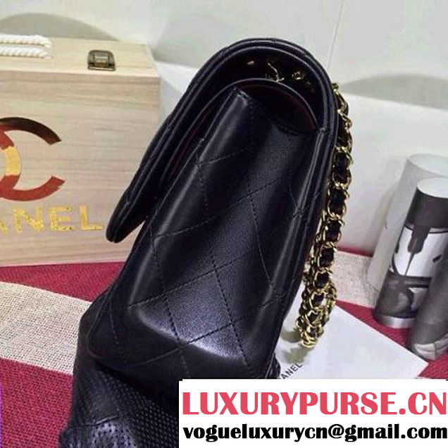 Chanel Lambskin Leather Classic Double Flap Bag In Black (1a022-4001 )