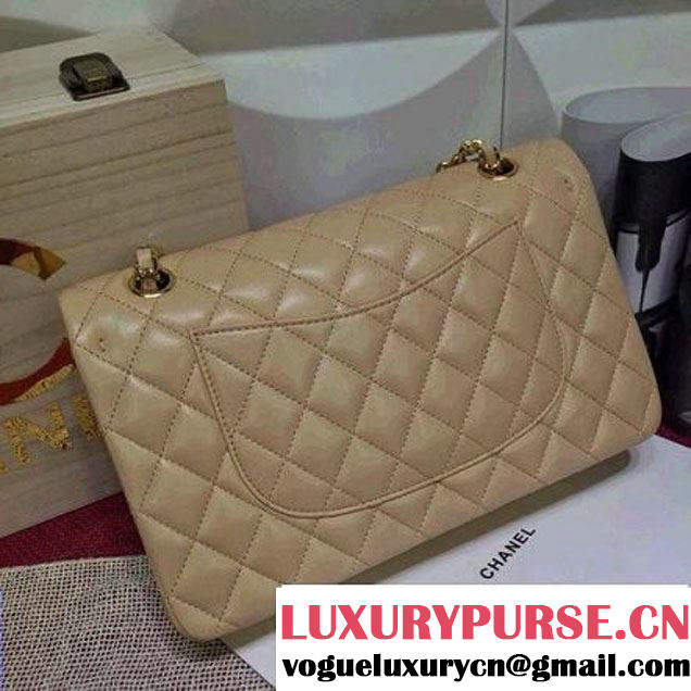 Chanel Lambskin Leather Classic Double Flap Bag In Beige (1a022-4003 )