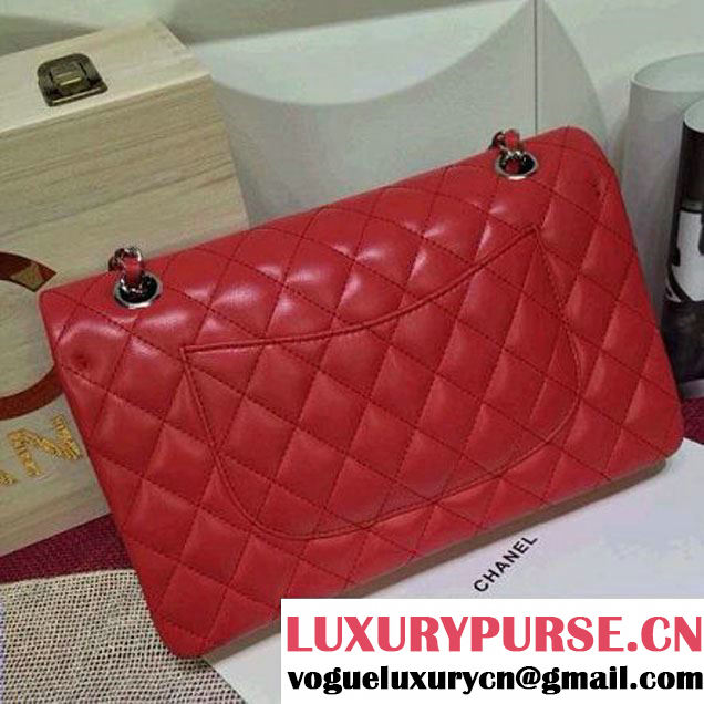 Chanel Lambskin Leather Classic Double Flap Bag In Red (1a022-4004 )