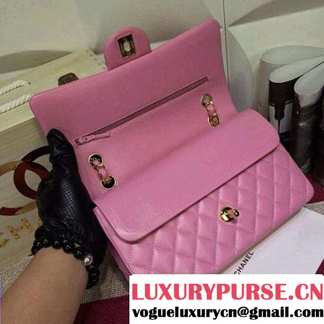 Chanel Lambskin Leather Classic Double Flap Bag In Pink (1a022-4008 )