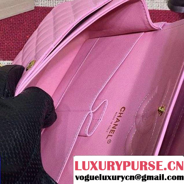 Chanel Lambskin Leather Classic Double Flap Bag In Pink (1a022-4008 )