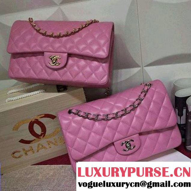 Chanel Lambskin Leather Classic Double Flap Bag In Pink (1a022-4008 )