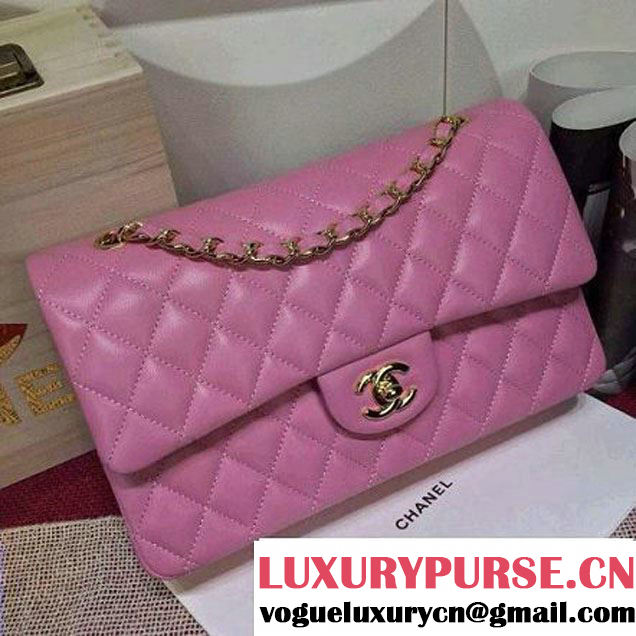 Chanel Lambskin Leather Classic Double Flap Bag In Pink (1a022-4008 )