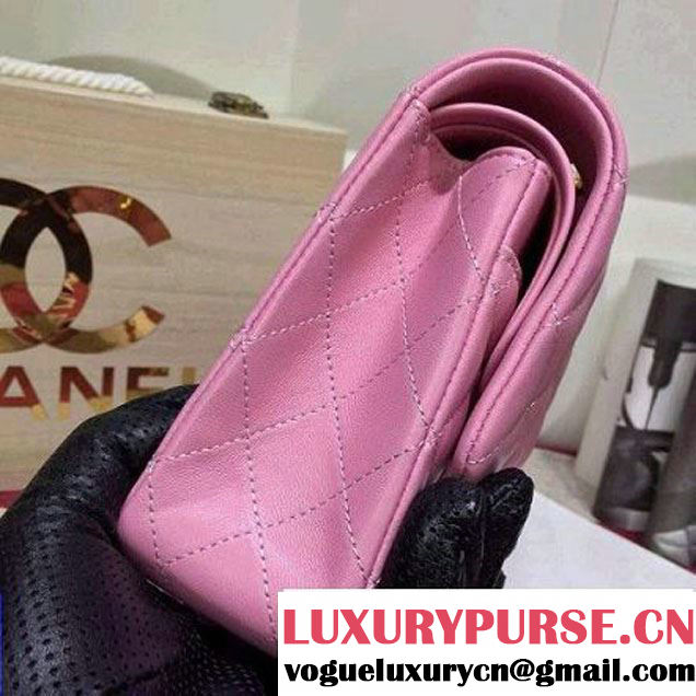 Chanel Lambskin Leather Classic Double Flap Bag In Pink (1a022-4008 )