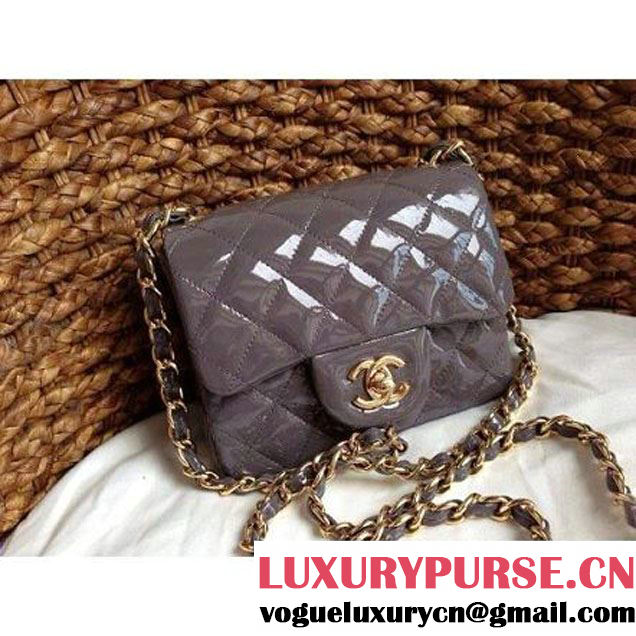 Chanel Mini Classic Flap Bag Grey patent Leather(Gold Hardware) (1a086-032101 )