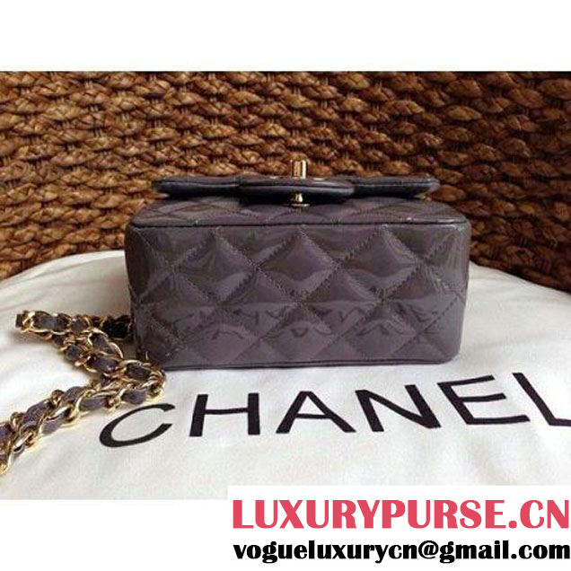 Chanel Mini Classic Flap Bag Grey patent Leather(Gold Hardware) (1a086-032101 )