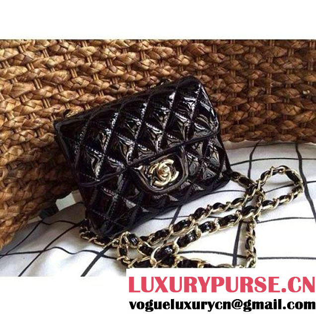 Chanel Mini Classic Flap Bag Black patent Leather(Gold Hardware) (1a086-032102 )