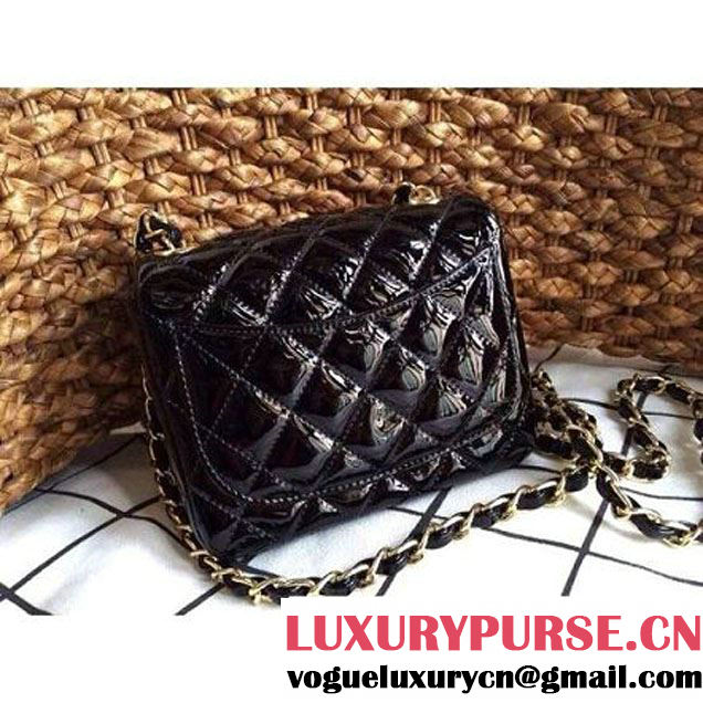 Chanel Mini Classic Flap Bag Black patent Leather(Gold Hardware) (1a086-032102 )