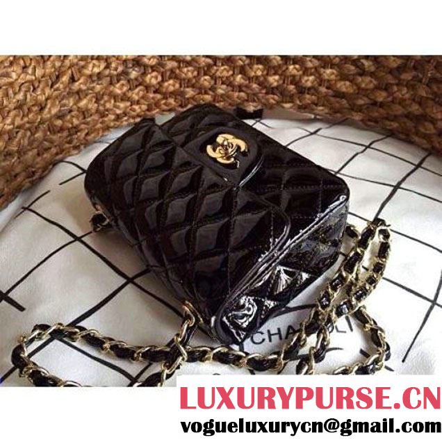 Chanel Mini Classic Flap Bag Black patent Leather(Gold Hardware) (1a086-032102 )