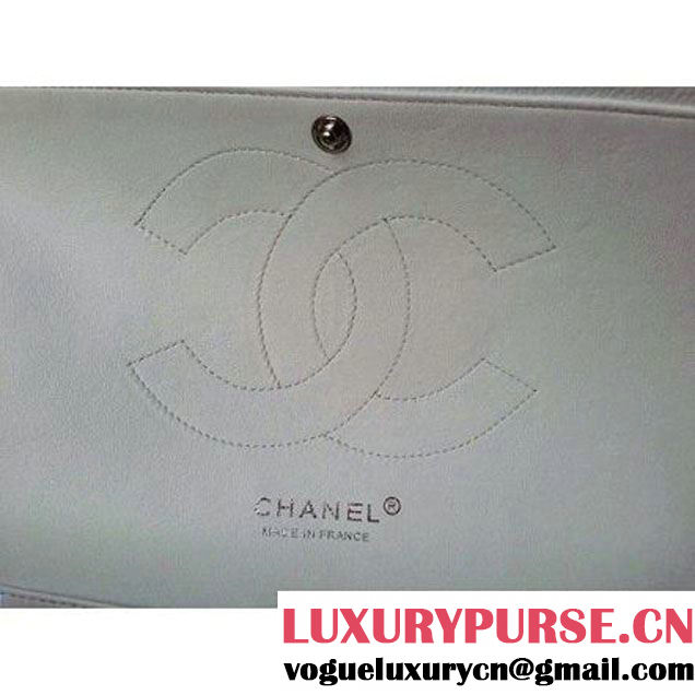 Chanel Caviar Leather Chain Jumbo Flap BagWhite (Silver Hardware) (1a086-032105 )