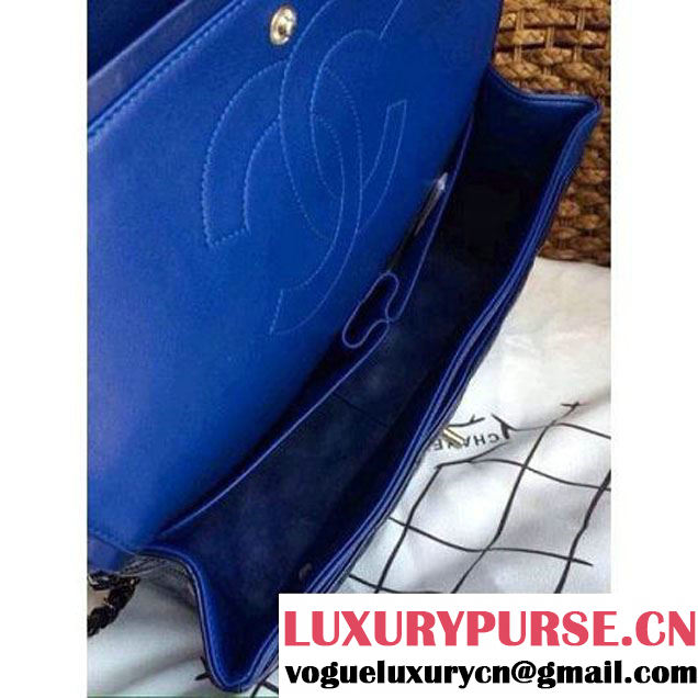 Chanel Blue Patent Leather Jumbo double Flap Shoulder Bag (1a086-032114 )
