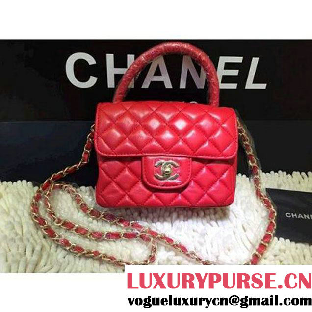 Chanel Small Flap Tote/Shoulder Bag Red (Gold Hardware) (1a208-032408 )