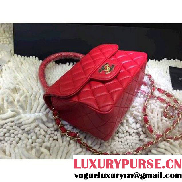Chanel Small Flap Tote/Shoulder Bag Red (Gold Hardware) (1a208-032408 )