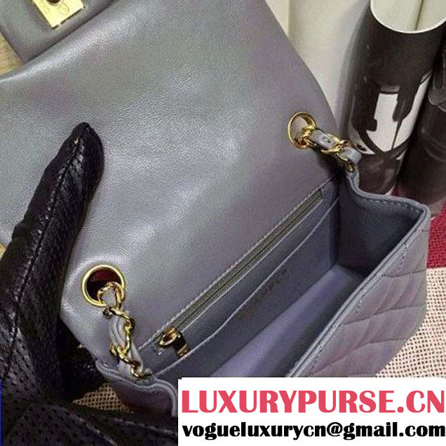 Chanel Lambskin Mini Classic Flap Bag in Gray (1A022-2801 )