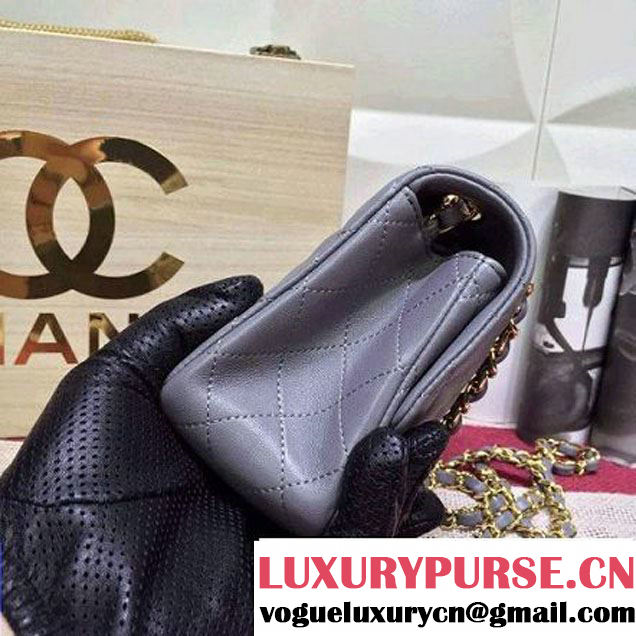 Chanel Lambskin Mini Classic Flap Bag in Gray (1A022-2801 )
