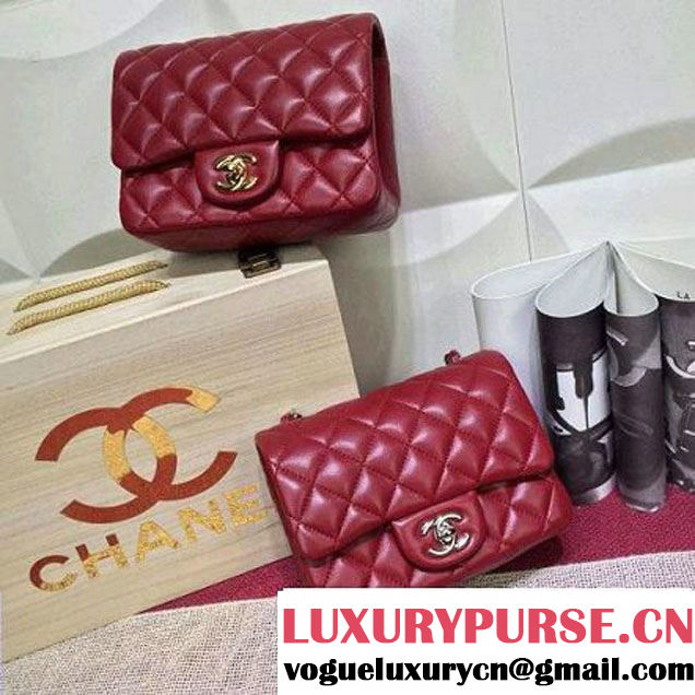 Chanel Lambskin Mini Classic Flap Bag Burgundy (1A022-2804 )