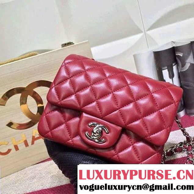 Chanel Lambskin Mini Classic Flap Bag Burgundy (1A022-2804 )