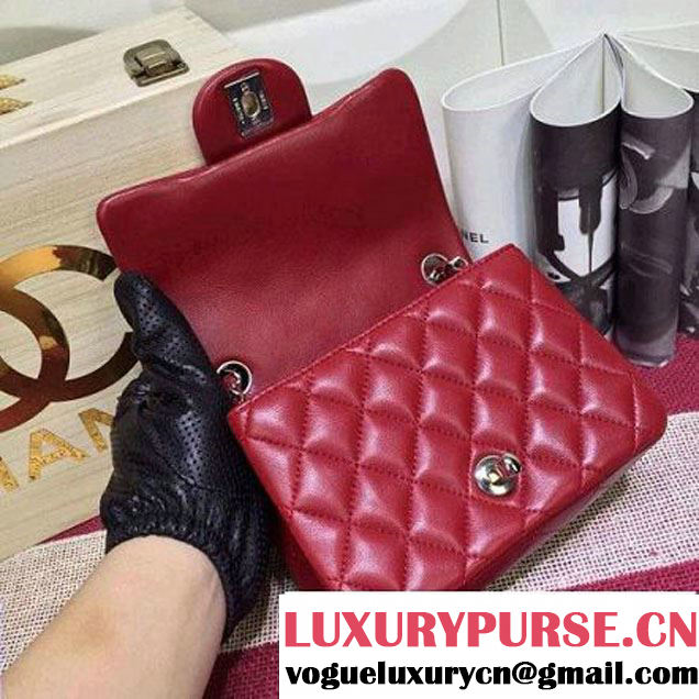Chanel Lambskin Mini Classic Flap Bag Burgundy (1A022-2804 )